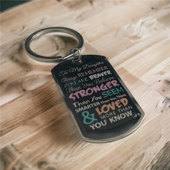 To My Daughter Dog Tag Keychain  |  Motivational Gifts | Daughter Gifts - Picture 4 of 8